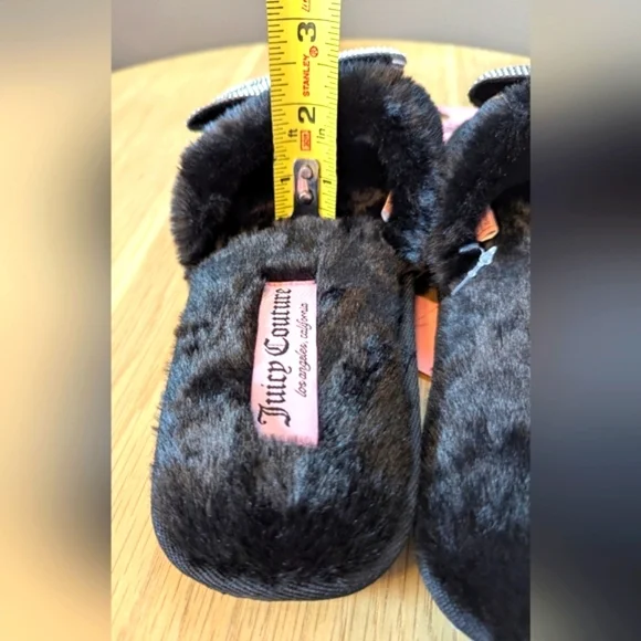 ✨HOST PICK✨BNWT Juicy Womens (Small 5/6) Furry Slide-In Slippers w/ Bow & Crown - Picture 12 of 13